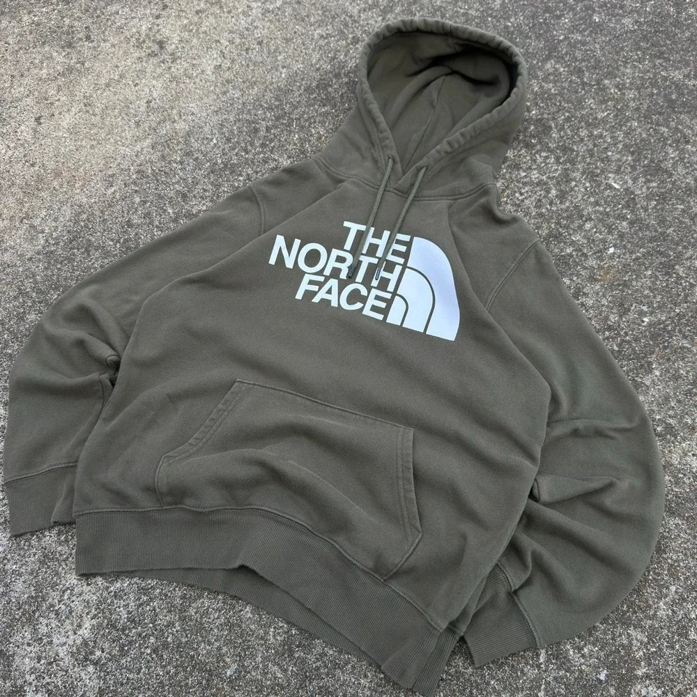 Vintage Y2K The North Face Hoodie Gorpcore Workwear Green Medium g2
